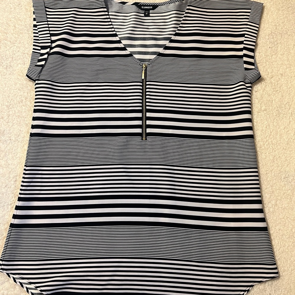 Striped Black and White Women's Top
